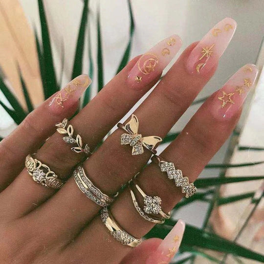 Gold-Plated Celestial Ring Set