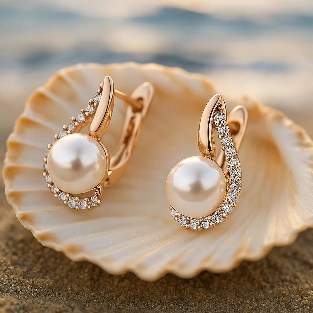Diamond-Encrusted Pearl Drop Earrings