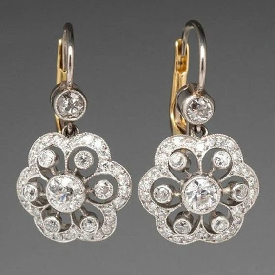 Vintage Floral Drop Earrings