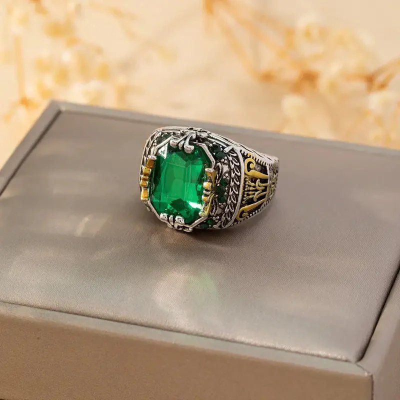 Sterling Silver Emerald Vintage Ring