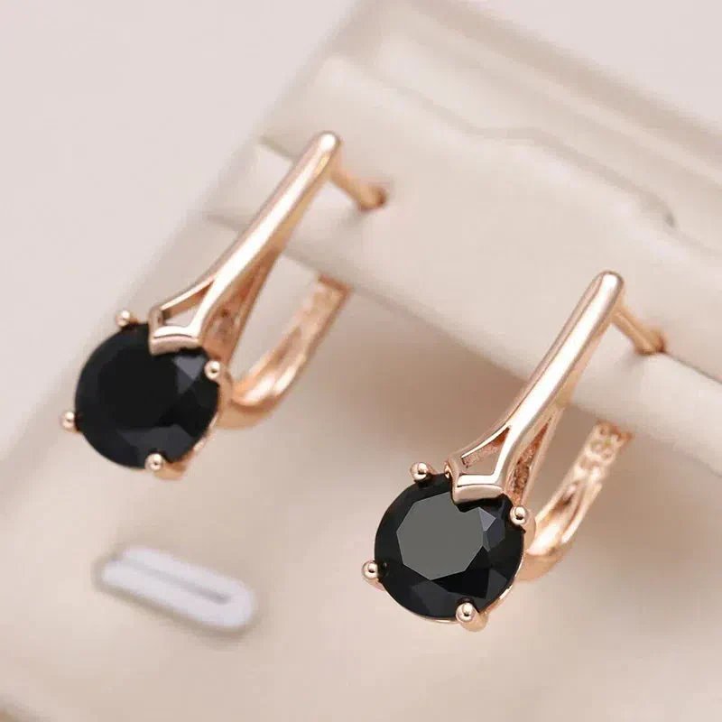 Gold Prong-Set Drop Earrings