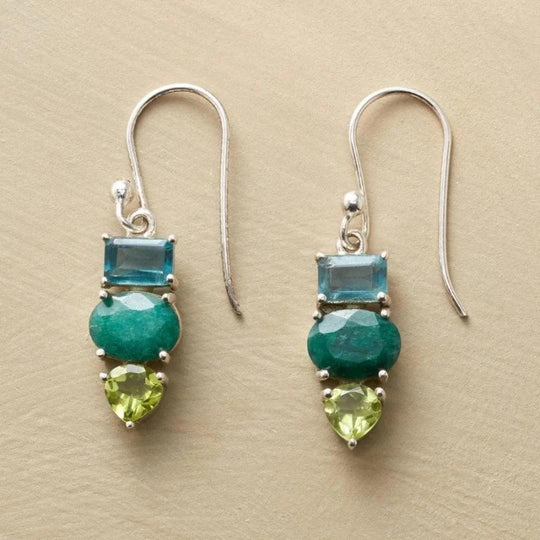 Multi-Stone Sterling Silver Drop Earrings