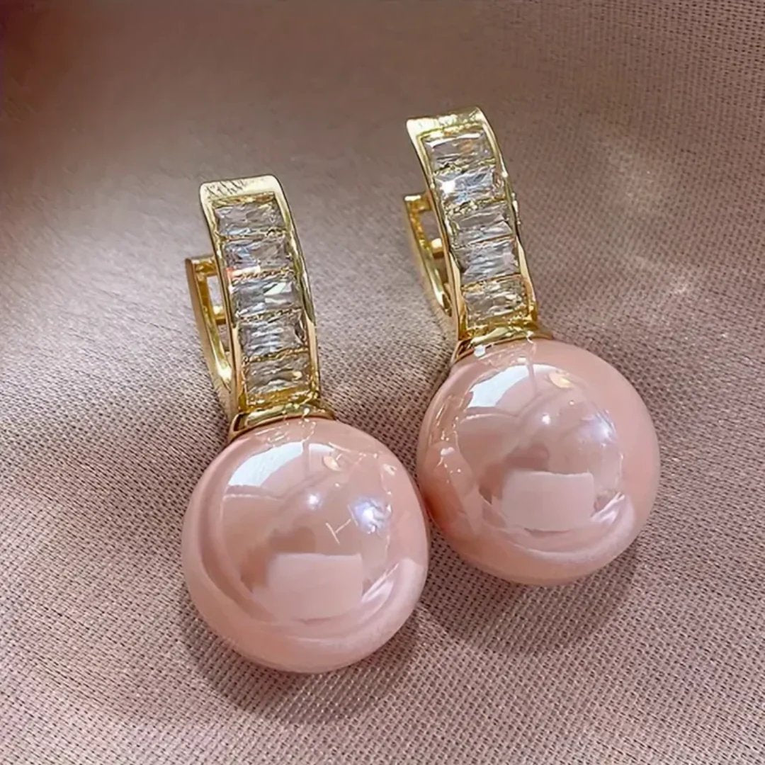 Pearl Drop Hoop Earrings