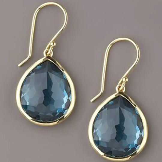 Faceted Teardrop Hook Earrings
