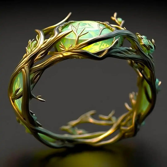 Natural Opal Botanical Branch Ring