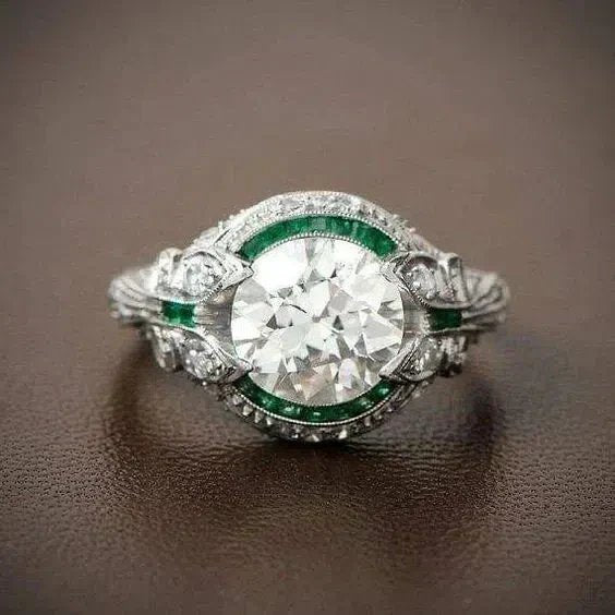 Vintage Art Deco Halo Engagement Ring