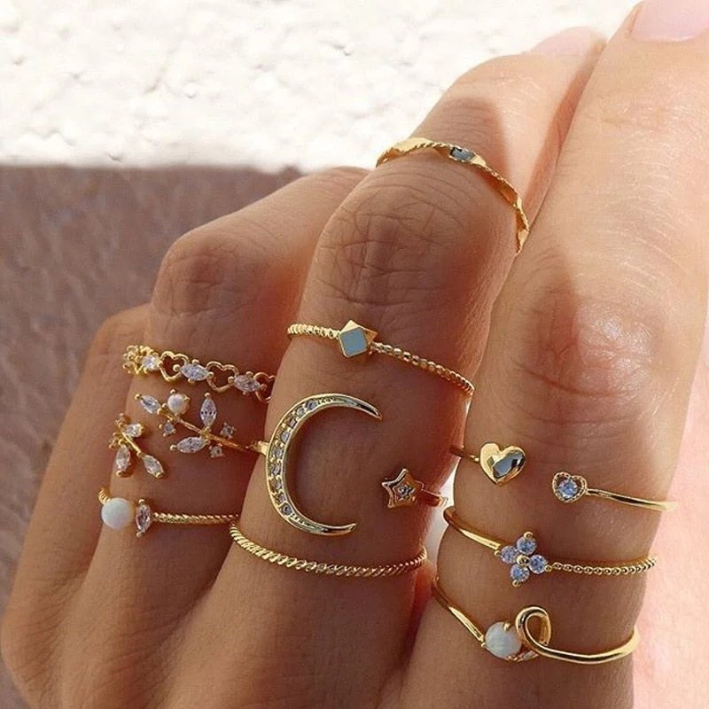 Gold Plated Stackable Ring Set