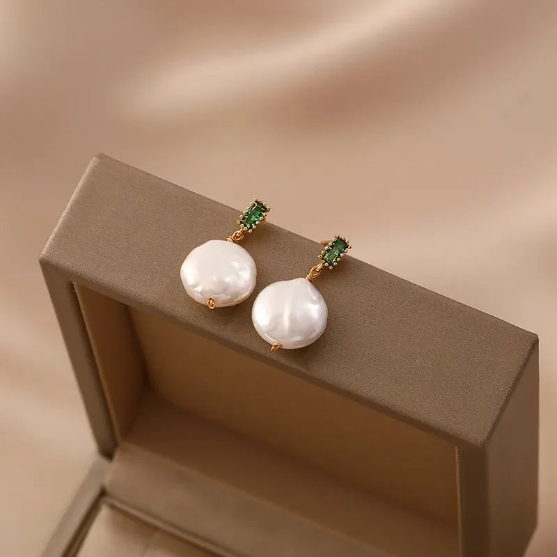 Pearl Drop Stud Earrings