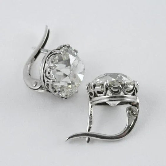Crown-Set Zirconia Drop Earrings