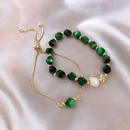 Faceted Stone Chain Bracelet Set
