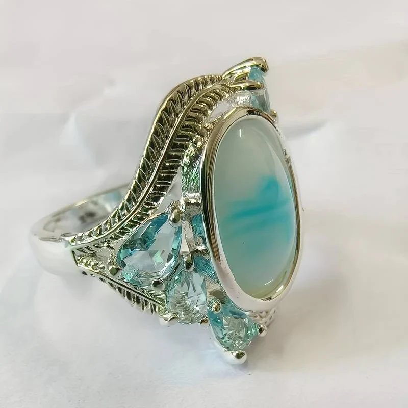 Sterling Silver Vintage Turquoise Opal Ring