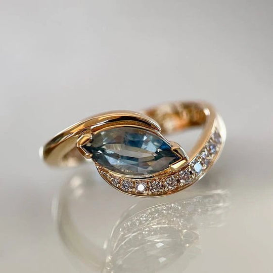 Marquise Cut Gold Accent Ring