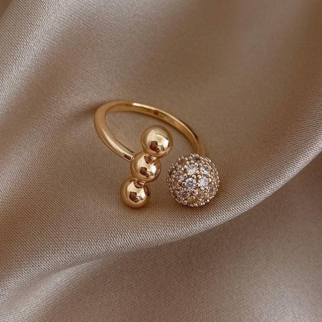 Zirconium Pavé Triple Ball Ring