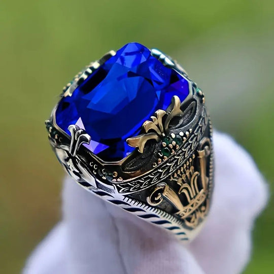 Sterling Silver Faceted Gemstone Ring