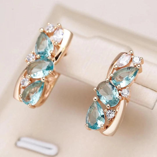 Gold Multi-Stone Hoop Earrings