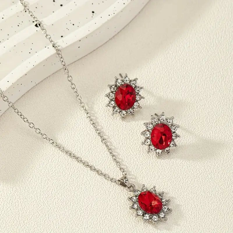 Halo Silver-Plated Jewelry Set
