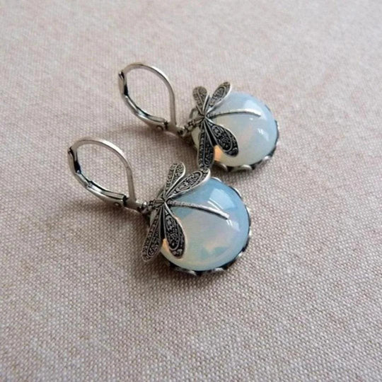 Sterling Silver Dragonfly Drop Earrings