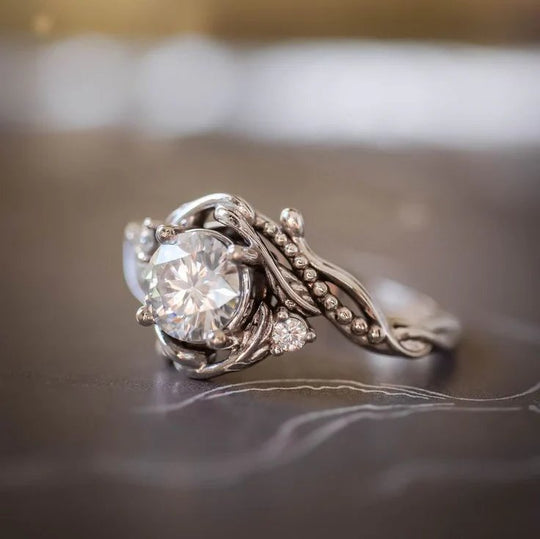 Sterling Silver Branch Zirconia Ring