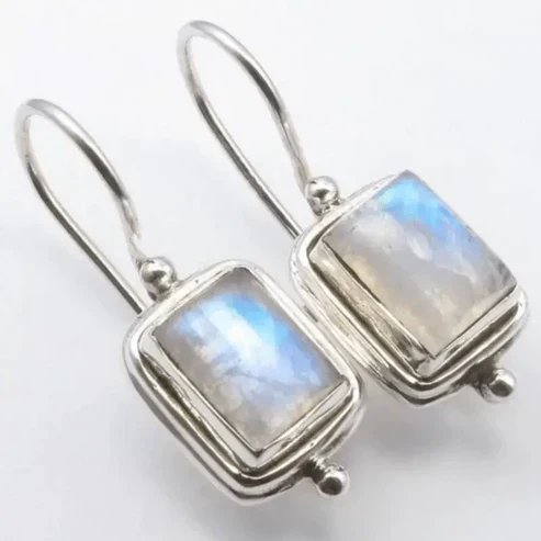 Sterling Silver Moonstone Drop Earrings