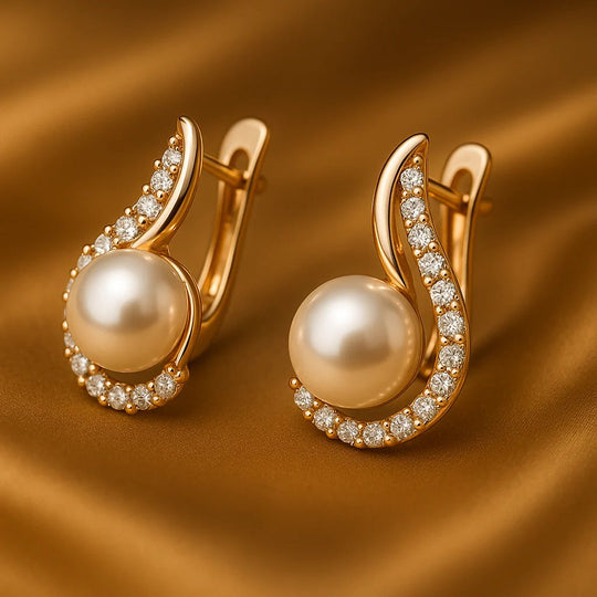 Pearl Drop Hugger Earrings