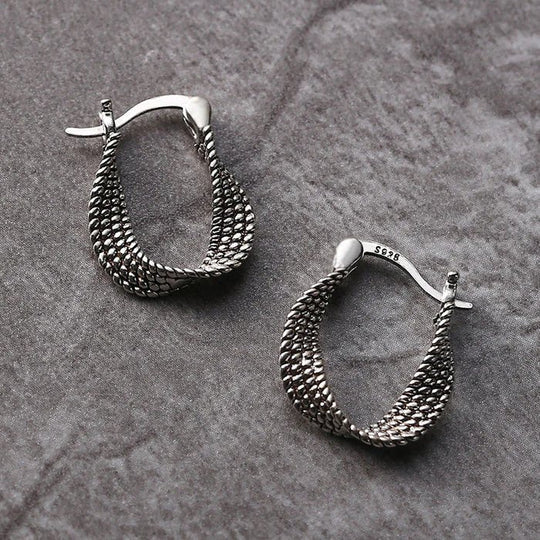Twisted Rope Sterling Silver Hoop Earrings