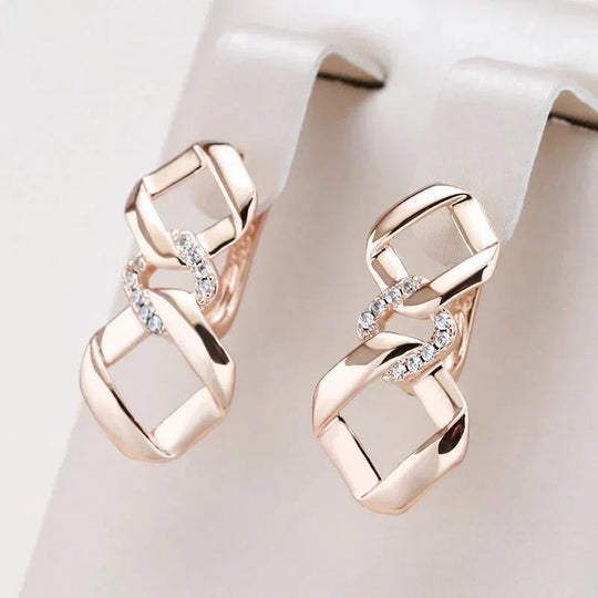 Twisted Gold Plated Stud Earrings