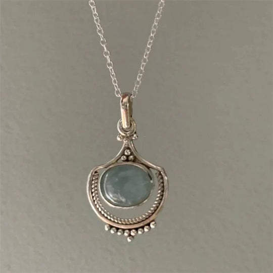 Sterling Silver Beaded Gemstone Pendant