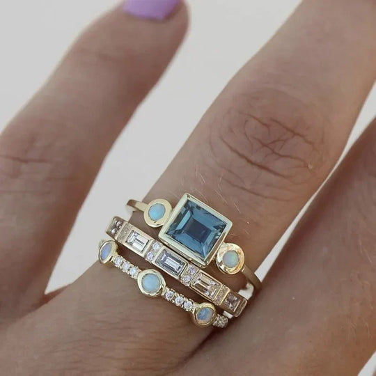 Multi-Band Geometric Stacking Ring Set