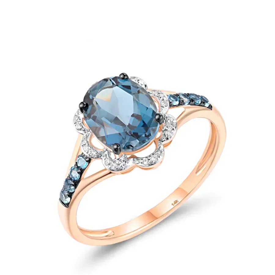Oval Gemstone Halo Setting Ring