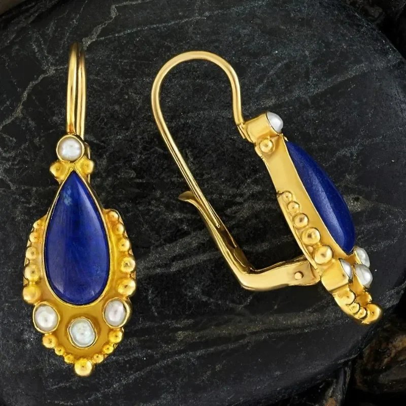 Gold-Plated Pearl Accent Drop Earrings
