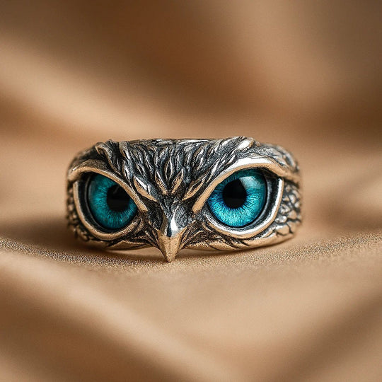 Sterling Silver Owl Design Adjustable Ring