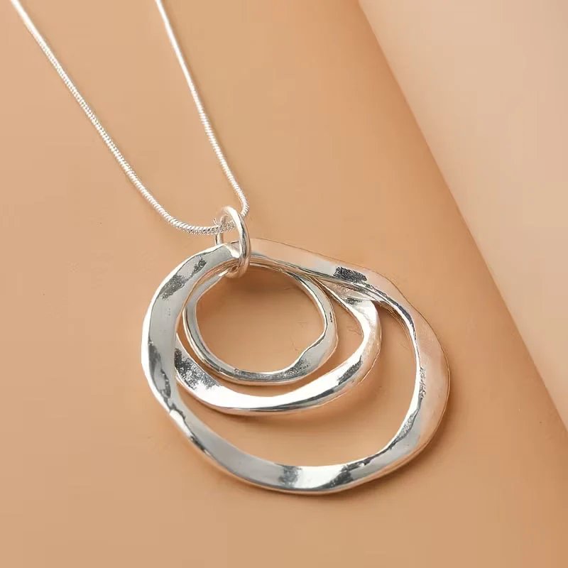 Layered Circle Sterling Silver Pendant
