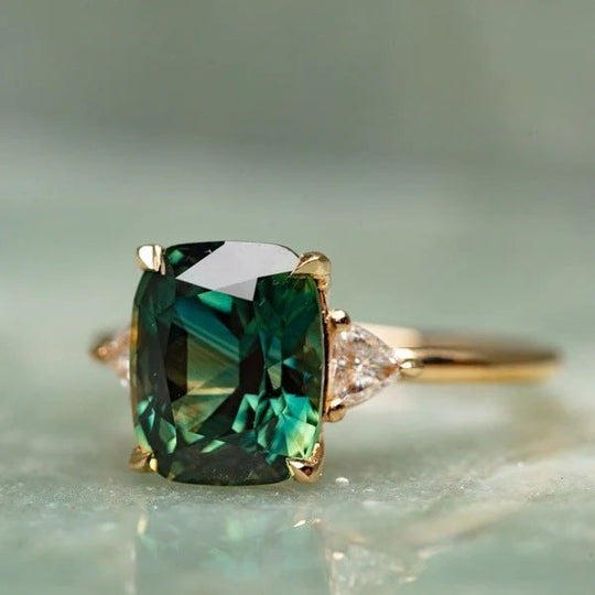 14K Gold Cushion-Cut Solitaire Ring
