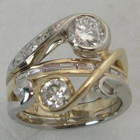 Bezel-Set Cubic Zirconia Two-Tone Ring