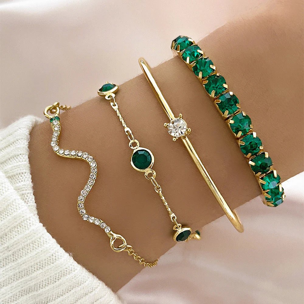 Gold-Plated Tennis Bracelet Set