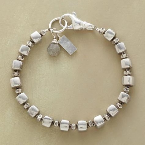 Sterling Silver Cubic Bead Bracelet