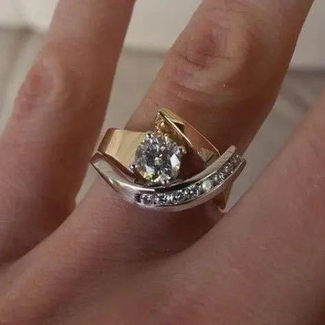 Two-Tone Zirconia Statement Ring