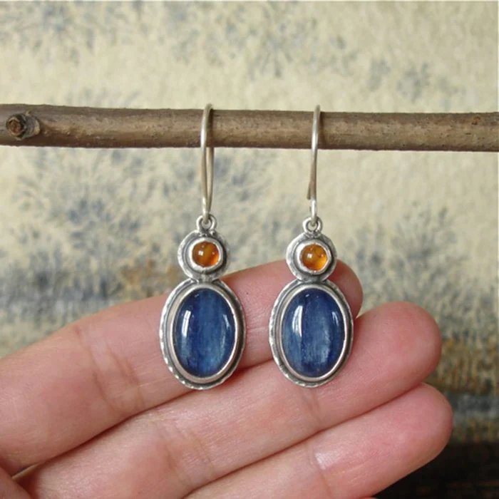 Sterling Silver Gemstone Drop Earrings