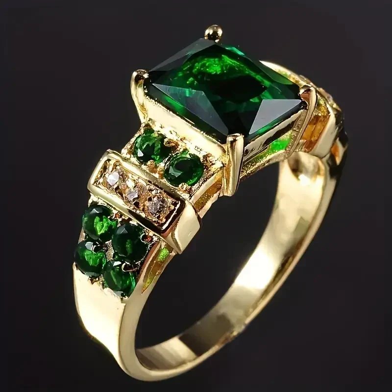 Multi-Stone Gold Prong-Set Ring