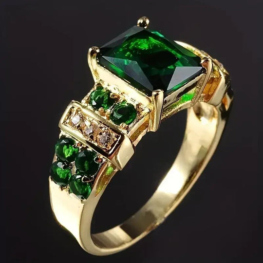 Multi-Stone Gold Prong-Set Ring