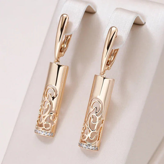 Gold-Plated Filigree Drop Earrings