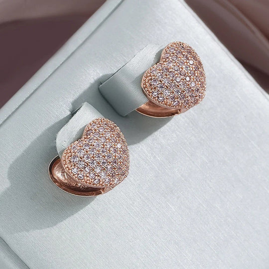 Pavé Heart Stud Earrings