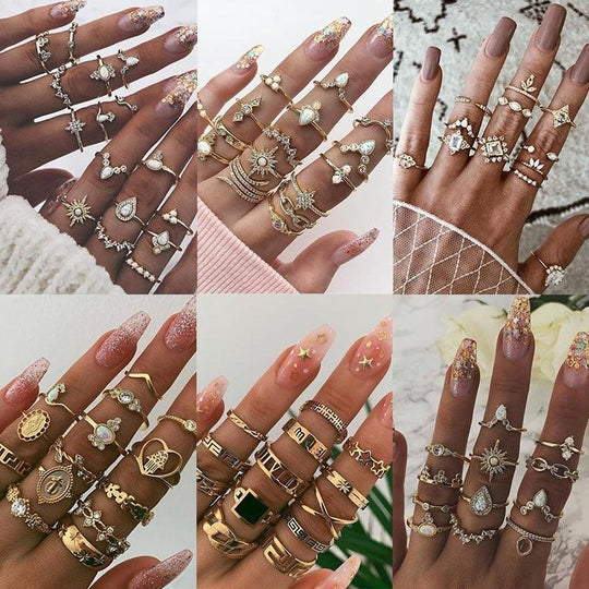 Gold-Plated Celestial Ring Set