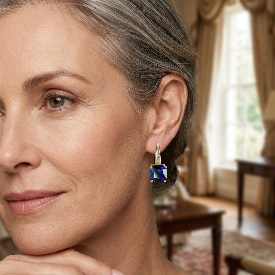 Cushion-Cut Cubic Zirconia Drop Earrings
