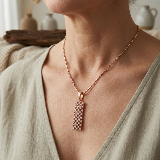 Multi-Stone Pavé Pendant Necklace