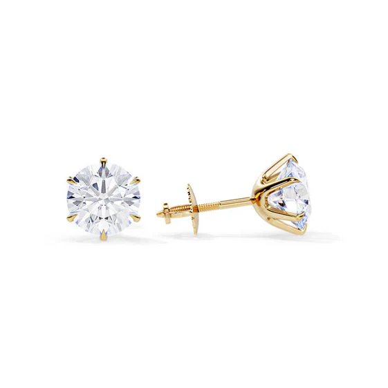 Round Cut Diamond Stud Earrings