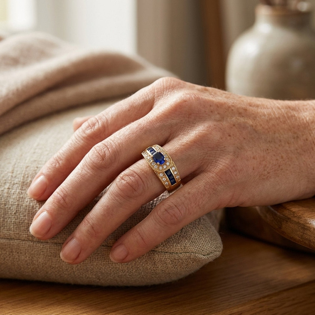 Milgrain Pavé Diamond Statement Ring