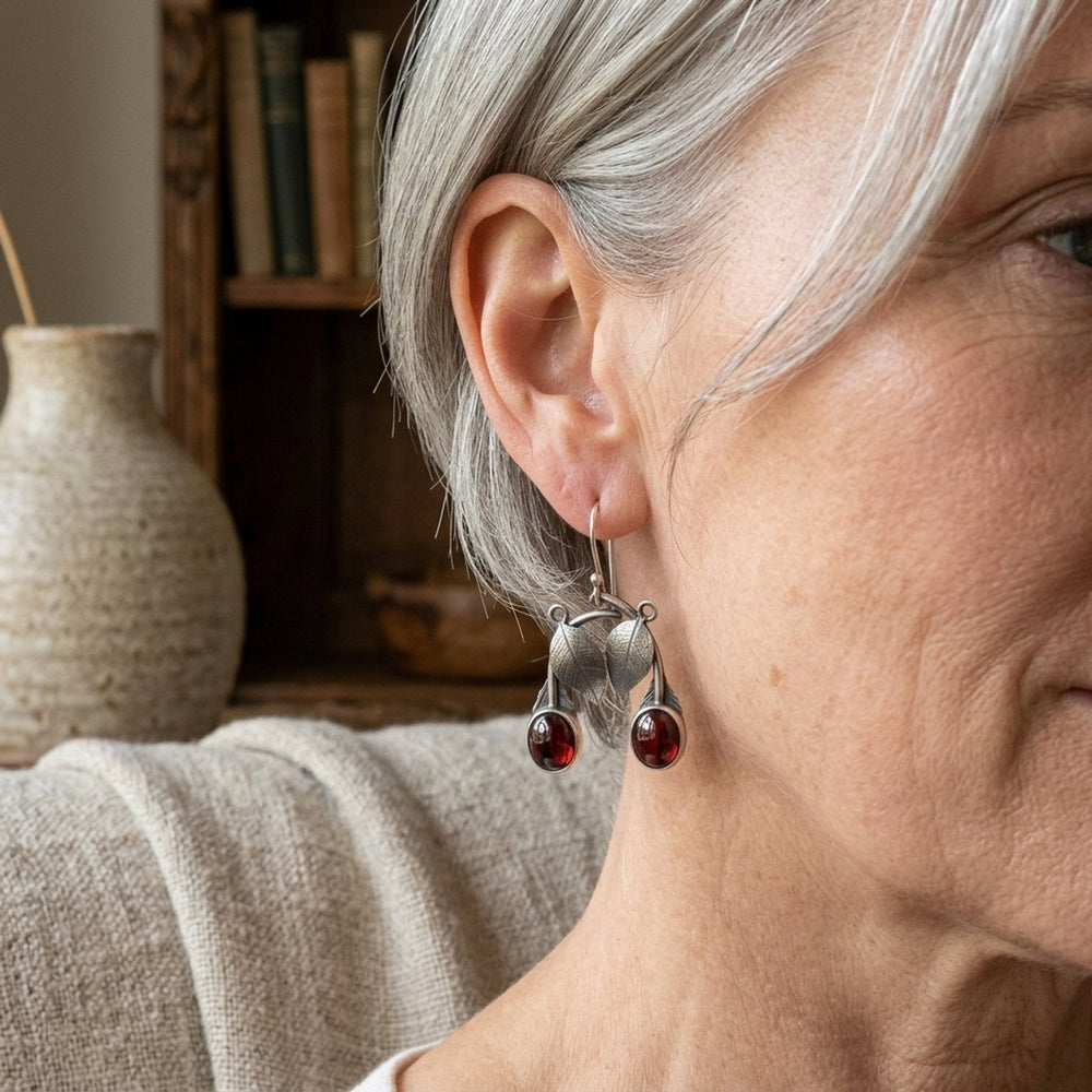 Sterling Silver Leaf Drop Earrings