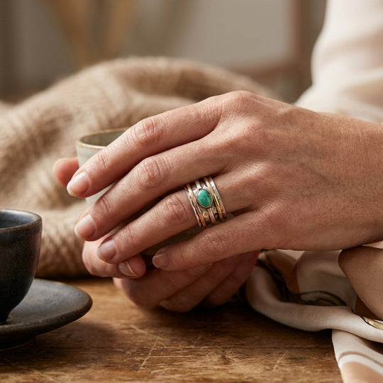 Sterling Silver Emerald Bezel Ring