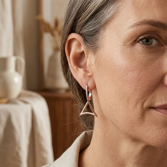 Gold Plated Angular Drop Earrings